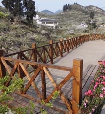 廣安水上棧道及欄桿、水車木結構工程